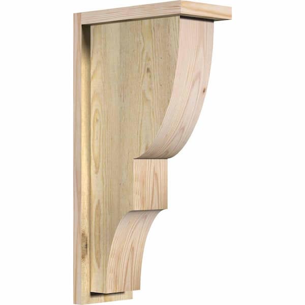 Ekena Millwork 6 in. x 12 in. x 24 in. Douglas Fir Ridgewood Rough Sawn Corbel with Backplate
