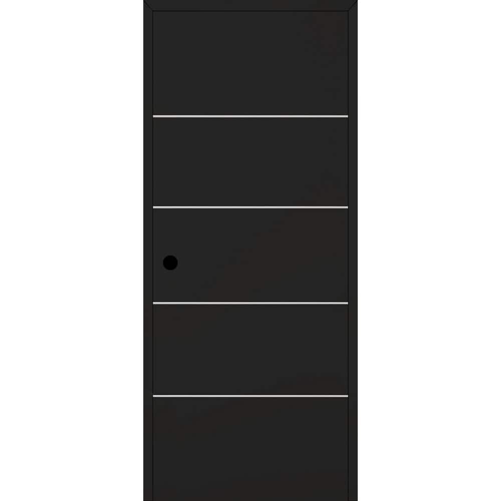 Optima 4H N DIY-Friendly 30 in. х 80 in. Right-Hand Black Matte Composite Wood Single Prehung Interior Door price history on PriceWatchPro