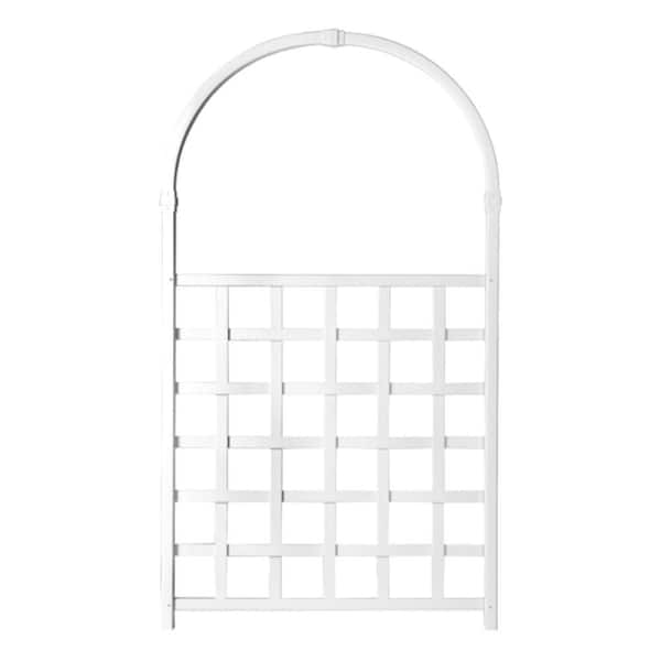 Phewnyzo 42 in. W x 75 in. H Vinyl Garden Trellis for Climbing Plants, Indoor Outdoor Plant Support for Vines, Flowers in White