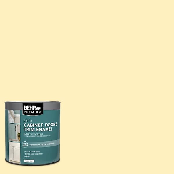 BEHR PREMIUM 1 qt. #P300-2 Meringue Satin Enamel Interior/Exterior Cabinet, Door & Trim Paint
