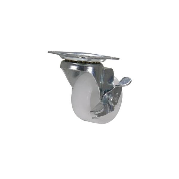 Vestil 2 in. x 0.8125 in. Polypropylene Swivel Plate Caster with Brake