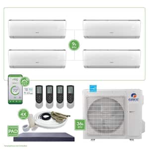 Gen3 Smart Home Quad-Zone 34,000 BTU 3 Ton Ductless Mini Split Air Conditioner & Heat Pump, 25 ft. Install Kit 230V