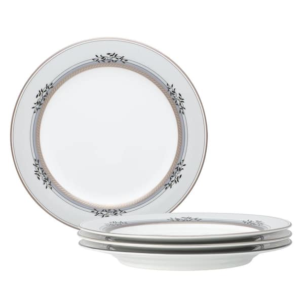 Noritake Laurelvale 8.25 in. (White) Porcelain Salad Plates, (Set of 4)