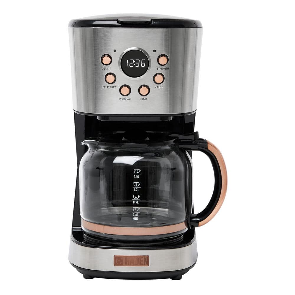 Haden 12-Cup Programmable Steel & Copper Drip Coffee Maker