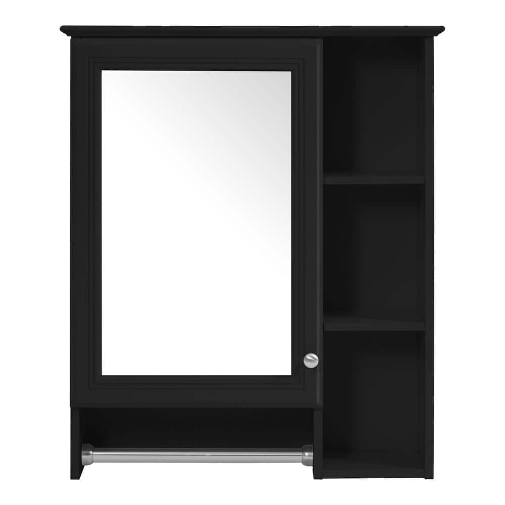 24 in. W x 28.3 in. H Black Rectangular MDF Medicine Cabinet with Mirror price history on PriceWatchPro