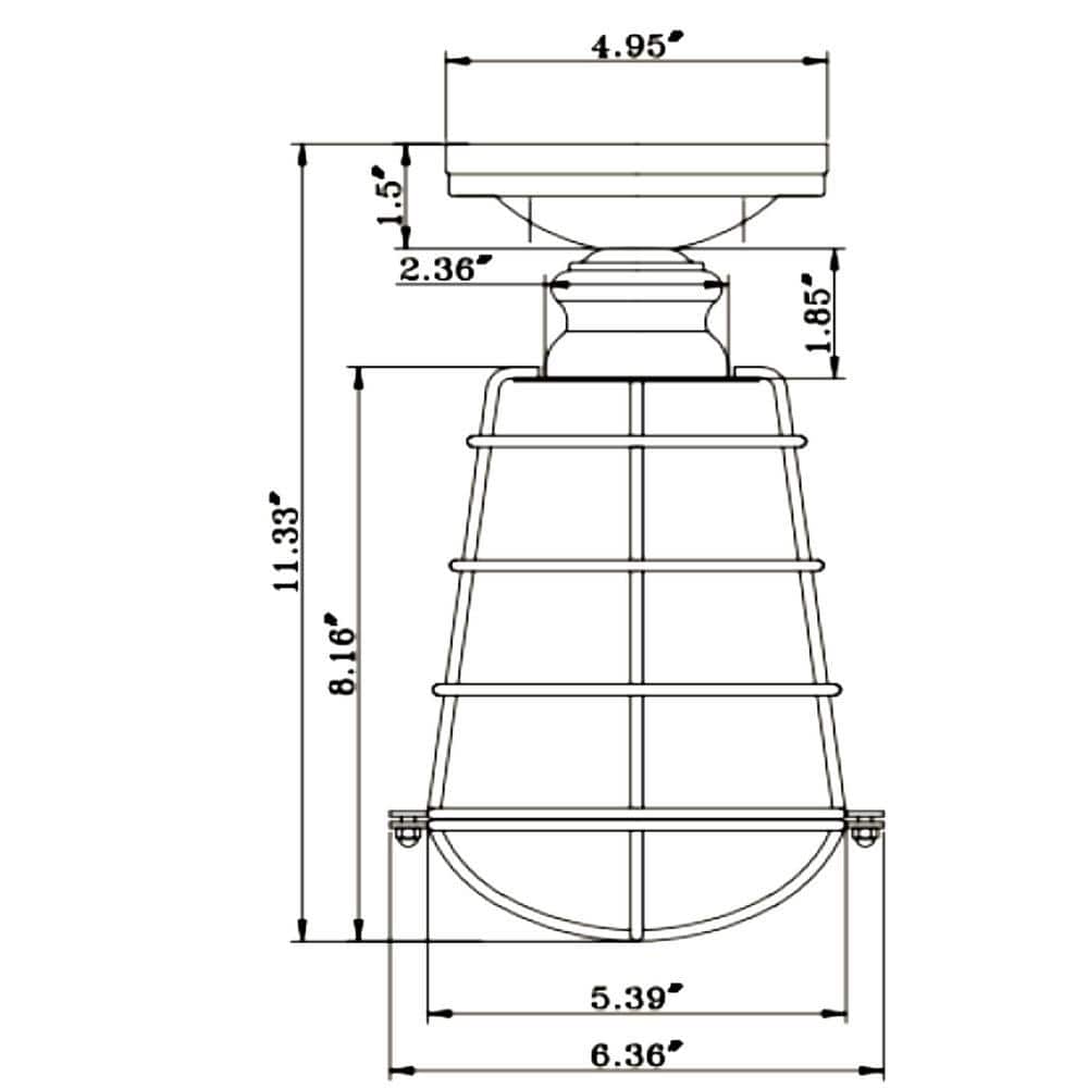 Galvanized Steel Industrial Ceiling Light with Wire Cage
