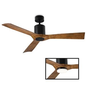 Aviator 54 in. Indoor and Outdoor 3 Blade Smart Ceiling Fan in Matte Black LED Light Kit Adaptable