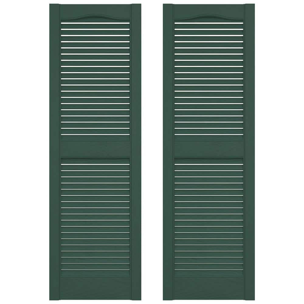 Builders Edge 14.5W in. Louvered Vinyl Shutters