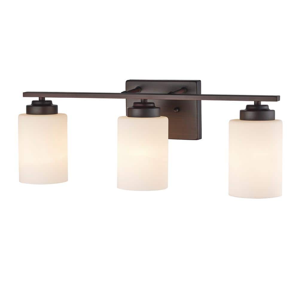 Mod Pod 22'' Bronze Vanity Bar with Frosted Glass Shades