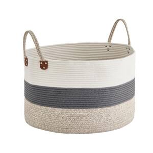 Round Cotton Rope Striped Storage Basket
