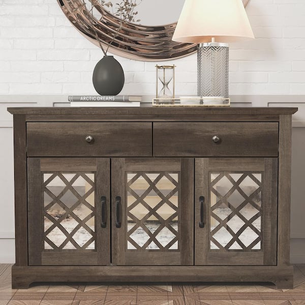 GALANO Millicent Dark Dusty Oak Wood 45.7 in. Sideboard with Drawer