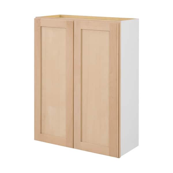 Hampton Bay 27 in. W x 12 in. D x 36 in. H Ready to Assemble Wall Kitchen Cabinet in Unfinished with CLICKREADY Technology