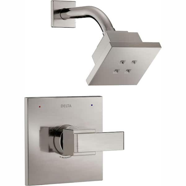 Delta Ara 1-Handle Shower Faucet Trim Kit with H2Okinetic in Stainless (Valve Not Included)