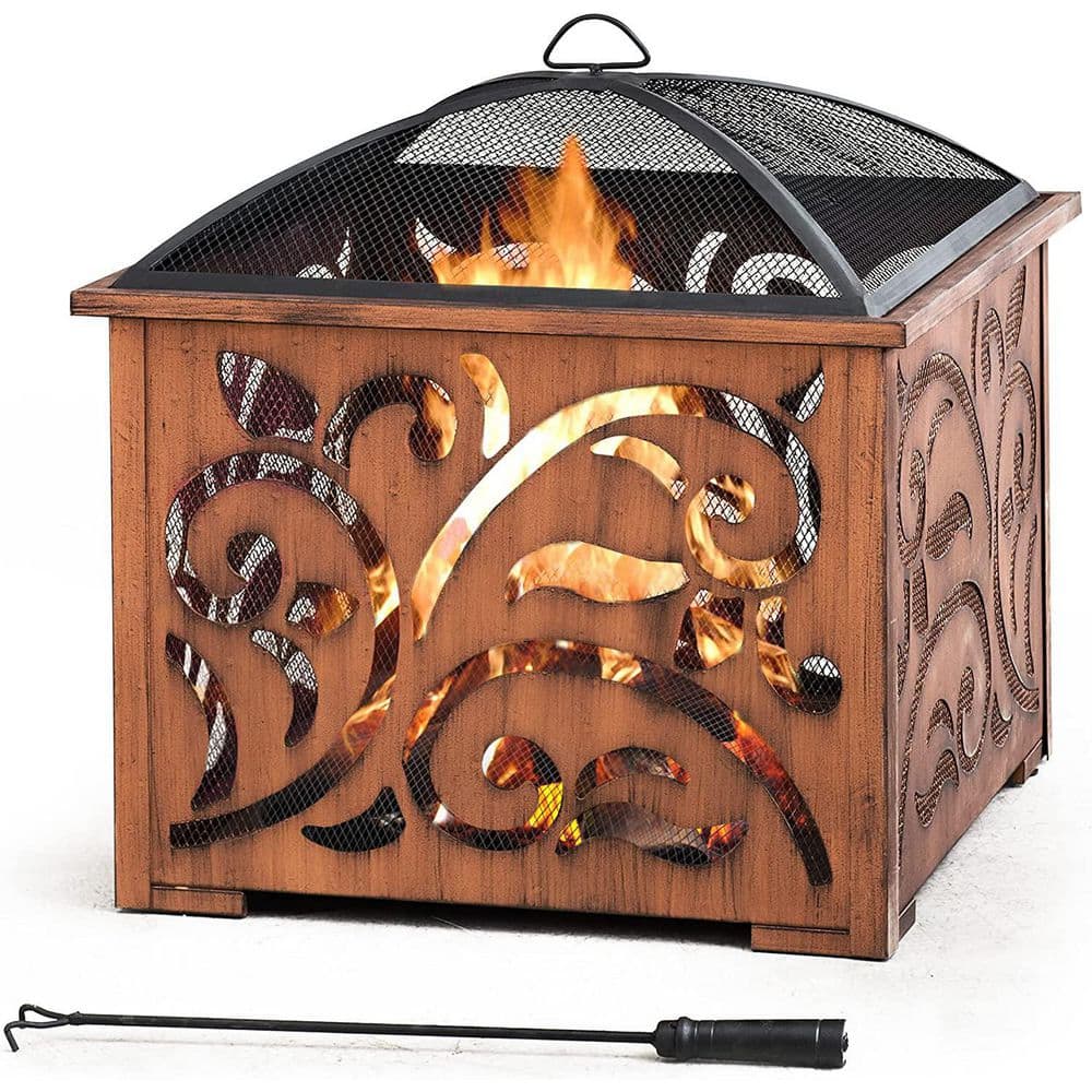 Sunjoy Copper Steel Outdoor Wood-Burning Fireplace in the Outdoor Wood- Burning Fireplaces department at