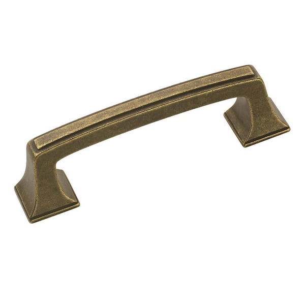 Amerock Mulholland 3 in (76 mm) Center-to-Center Rustic Brass Drawer Pull