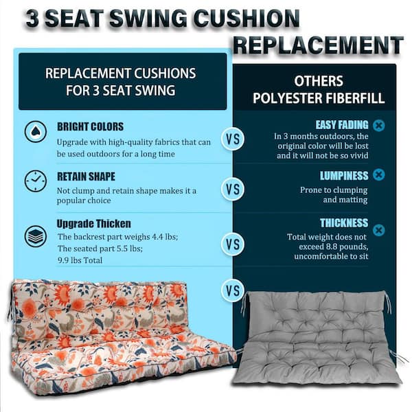 Swing Cushions 3 Seater Replacement, 63*40
