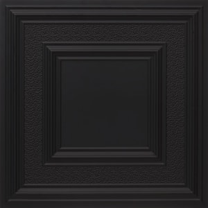 Savannah Black 2 ft. x 2 ft. PVC Glue-up or Lay-in Faux Tin Ceiling Tile (40 sq. ft./Case)