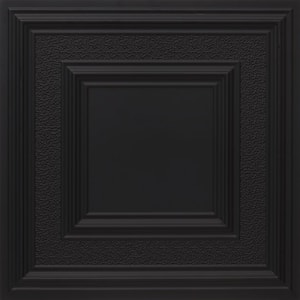 Savannah Black 2 ft. x 2 ft. PVC Glue-up or Lay-in Ceiling Tile (100 sq. ft./Case)