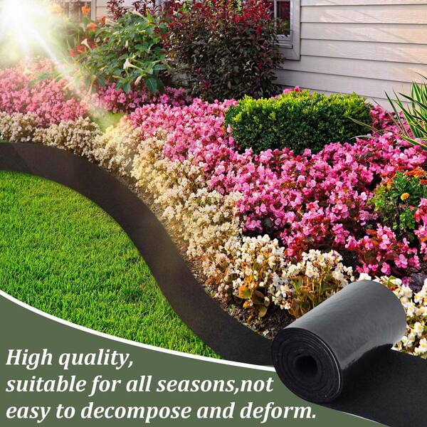 118 in. x 5.9 in. Black Felt Shredded Bagged Mulch Weed Barrier
