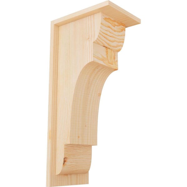 Ekena Millwork 7-1/2 in. x 10 in. x 22 in. New Brighton Smooth Douglas Fir Corbel with Backplate