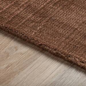 Audrey 1 Fudge 3'6"X5'6" Solid Hand Loomed Wool and Viscose Indoor