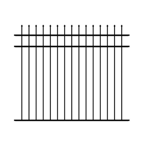 FORGERIGHT 5 ft. H x 6 ft. W Osprey Black Aluminum Fence Panel (5-pack)