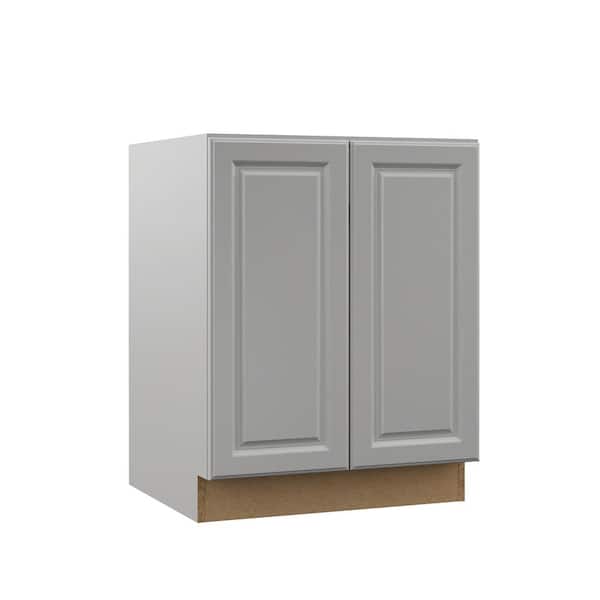 Hampton Bay Designer Series Elgin Assembled 27x34.5x21 in. Full Door Height Bathroom Vanity Base Cabinet in Heron Gray