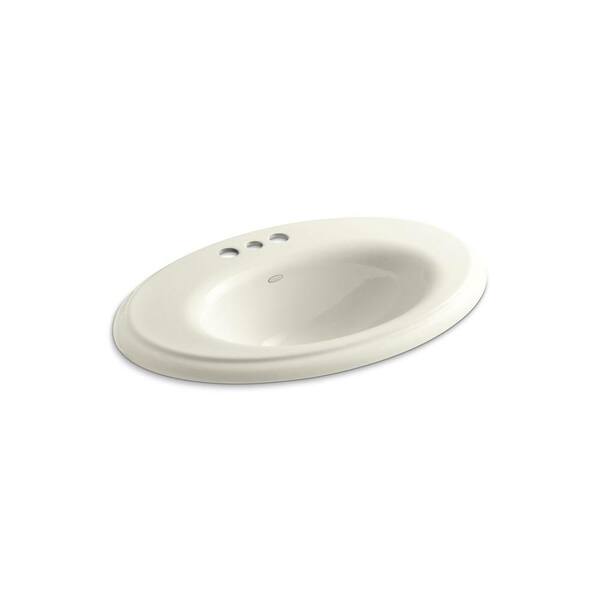 KOHLER Revival Drop-in Bathroom Sink in Biscuit-DISCONTINUED