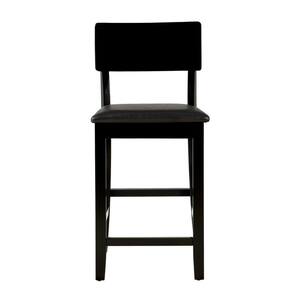 Toro 37"H Black Wood 25" Seat Height Counter Stool with Padded Vinyl Seat