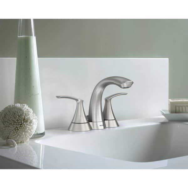 Darcy 4 in. Centerset 2-Handle Bathroom Faucet in Spot Resist Brushed Nickel (2-Pack)