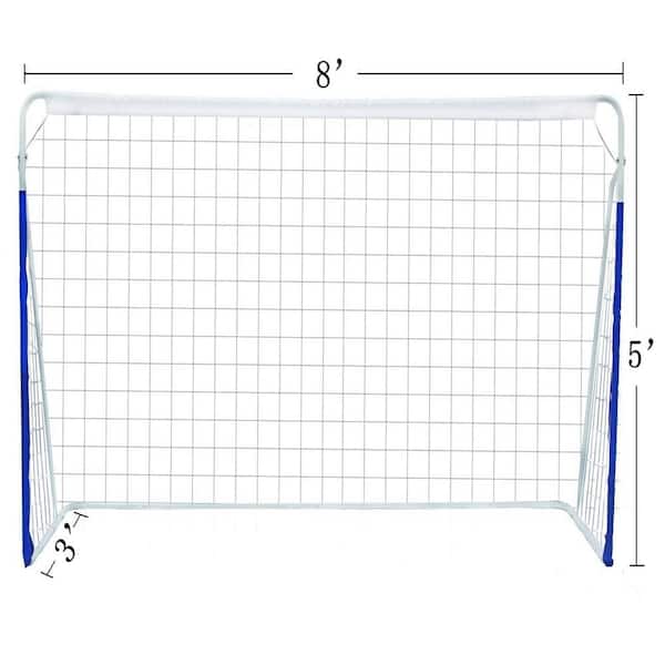 HOTEBIKE 8 ft. x 5 ft. White Portable Fitness Soccer Goal