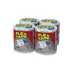 Flex Tape Clear 4 in. x 5 ft. Strong Rubberized Waterproof Tape (4-Piece)