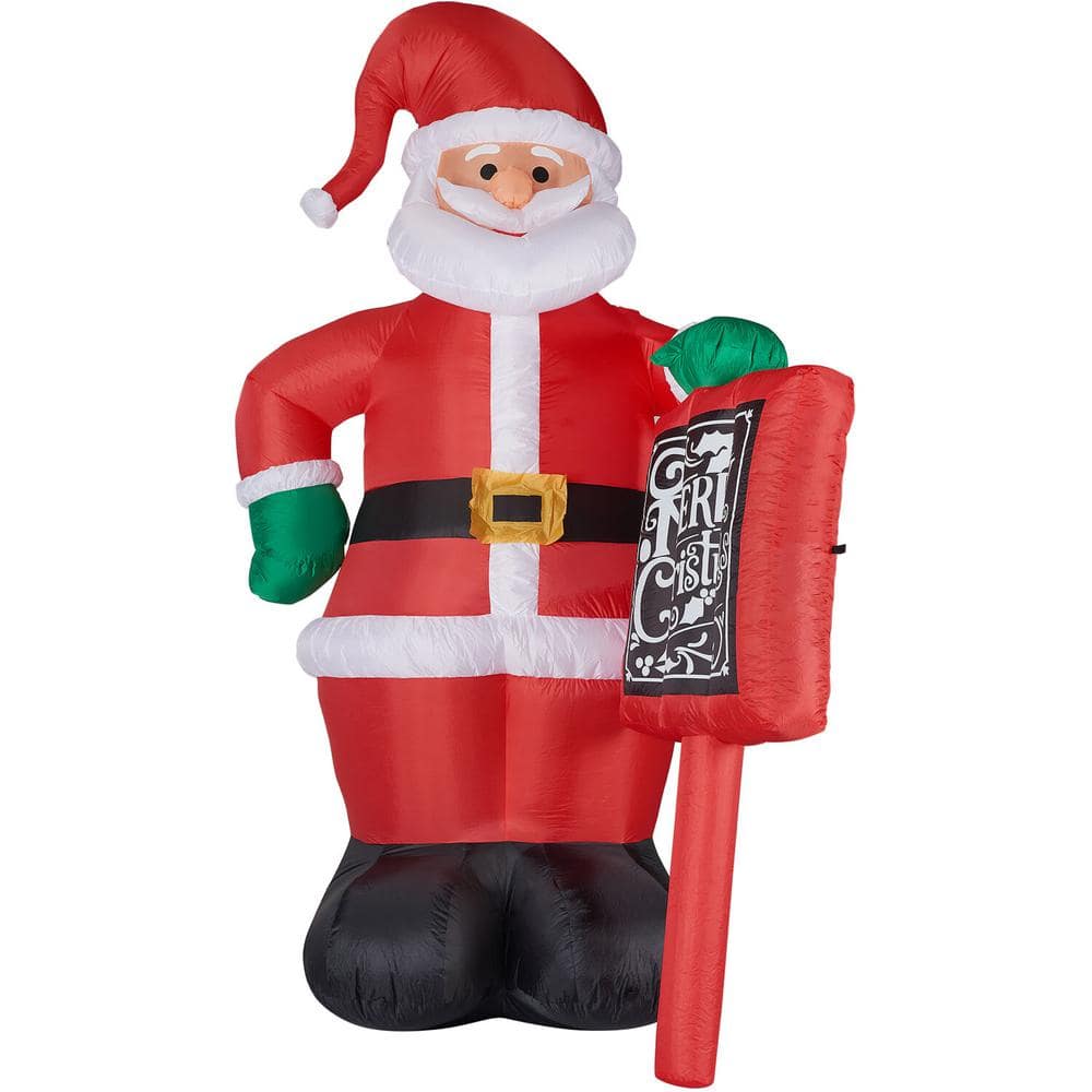 10 ft. Santa Claus with Sign Christmas Inflatable with Lights