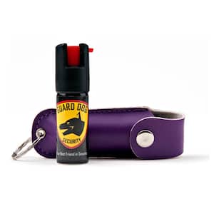 Pepper Spray in Keychain Leather Holster, Purple