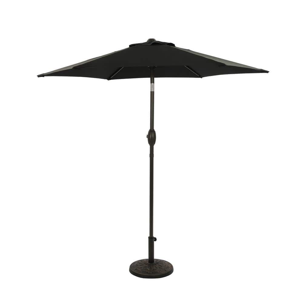 7.5 ft. Steel Market Patio Umbrella in Black