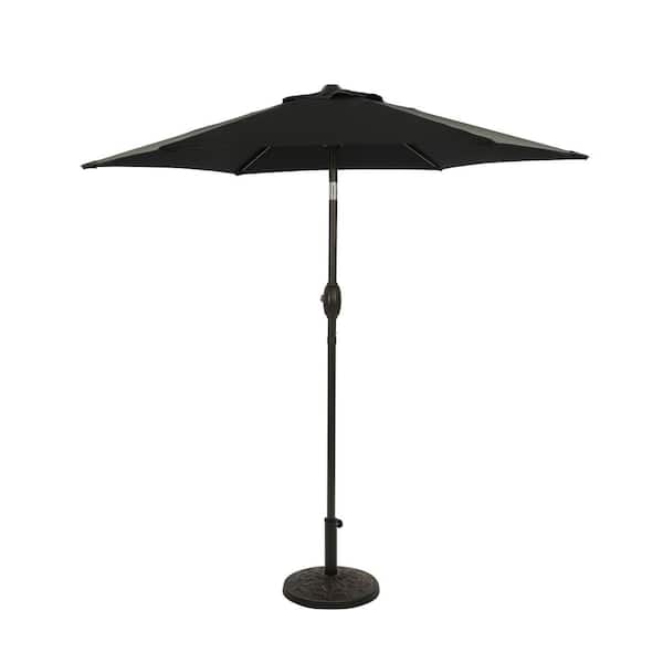 Unbranded 7.5 ft. Steel Market Patio Umbrella in Black