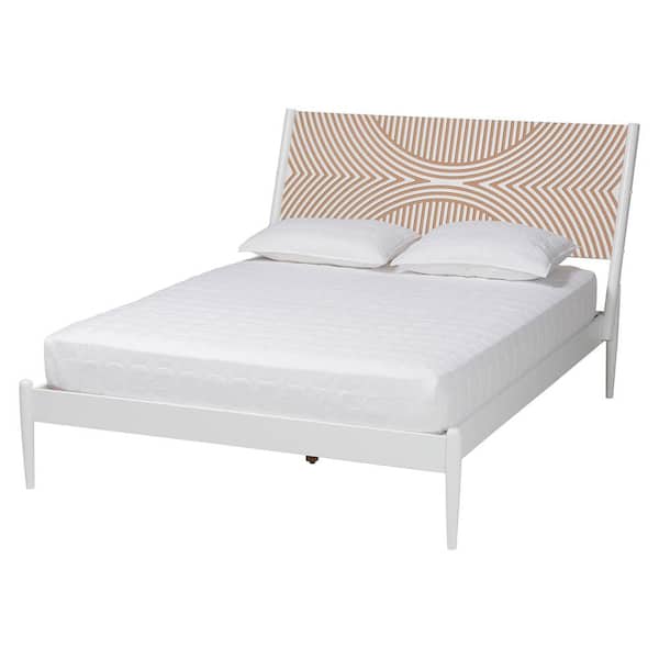 Baxton Studio Louetta White Wood Frame Queen Platform Bed