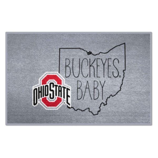 FANMATS Ohio State Buckeyes Southern Style Gray 1.5 ft. x 2.5 ft. Starter Area Rug