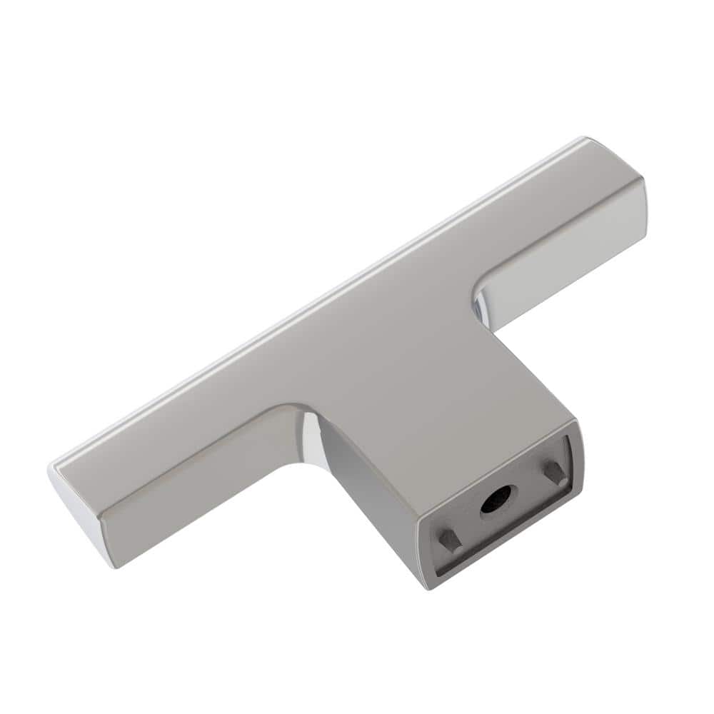 Polished Chrome Modern T-Handle Cabinet Knob with Mounting Hardware