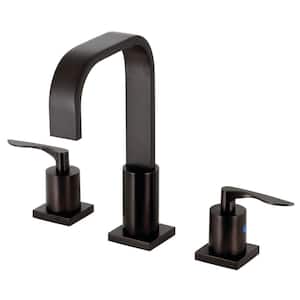 Serena 2-Handle High Arc 8 in. Widespread Bathroom Faucets with Plastic Pop-Up in Oil Rubbed Bronze