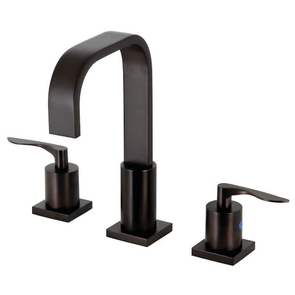 Kingston Brass Serena 2-Handle High Arc 8 in. Widespread Bathroom Faucets with Plastic Pop-Up in Oil Rubbed Bronze
