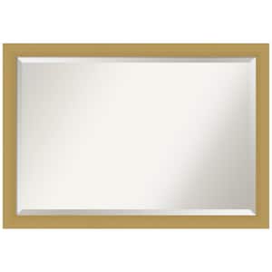 Grace 39.5 in. x 27.5 in. Modern Rectangle Framed Brushed Gold Bathroom Vanity Mirror