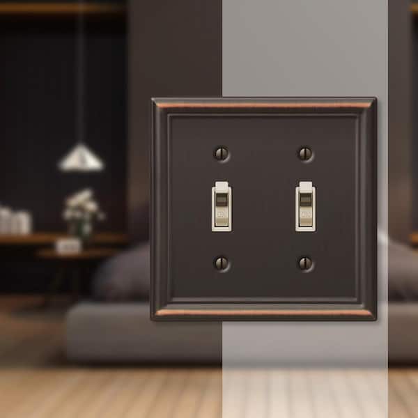 Bronze 2-Gang Toggle Wall Plate (1-Pack)