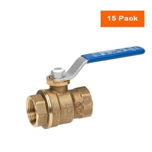 3/4 in. FIP x 3/4 in. FIP Full Port Lead Free Brass Ball Valve (15-Pack)