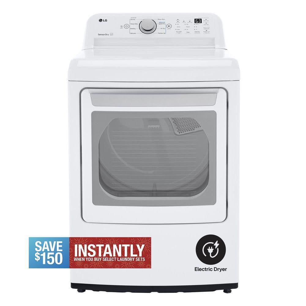 7.3 Cu. Ft. Vented Electric Dryer in White with Sensor Dry Technology