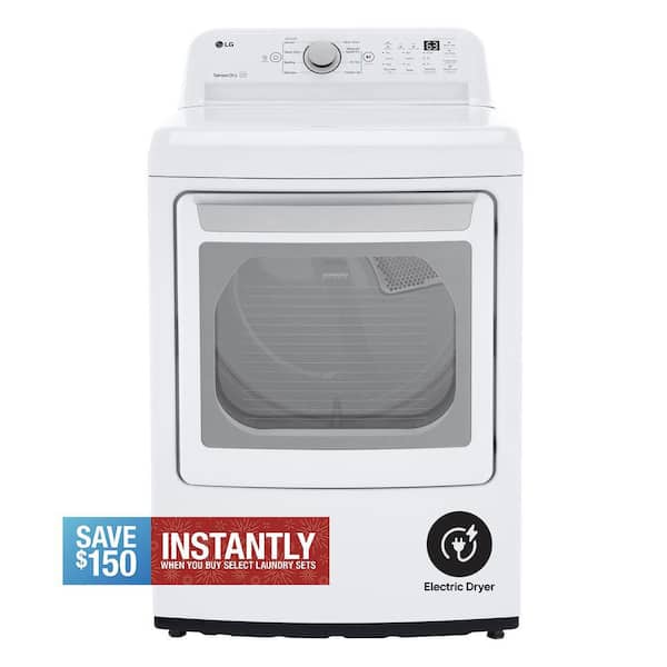 7.3 Cu. Ft. Vented Electric Dryer in White with Sensor Dry Technology