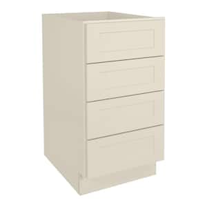 18 in. W x 24 in. D x 34.5 in. H in Antique White Plywood Ready to Assemble Drawer Base Kitchen Cabinet with 4-Drawers