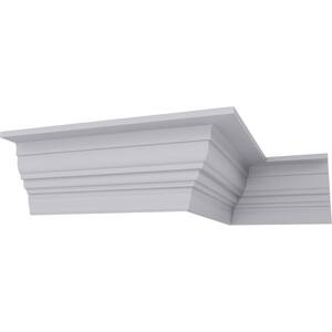 SAMPLE - 6-1/4 in. x 12 in. x 8-1/4 in. Polyurethane Amelia Smooth Crown Moulding