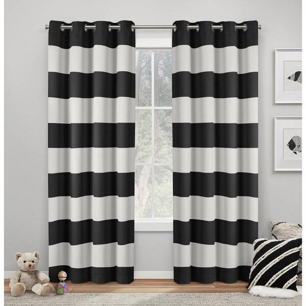 Curtains Rugby Sateen Black Striped 52, Gray And Black Striped Curtains