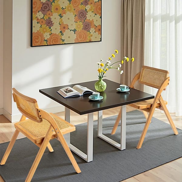 Karl home Light Brown Wood Armless Folding Chairs (Set of 2